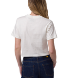 Camiseta Crop Metallic Graphi Para Mujer Color Blanco