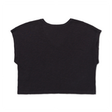 Chaleco Slub Knit Deep V Nec Para Mujer Color Negro