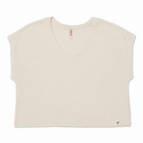 Chaleco Slub Knit Deep V Nec Para Mujer Color Blanco