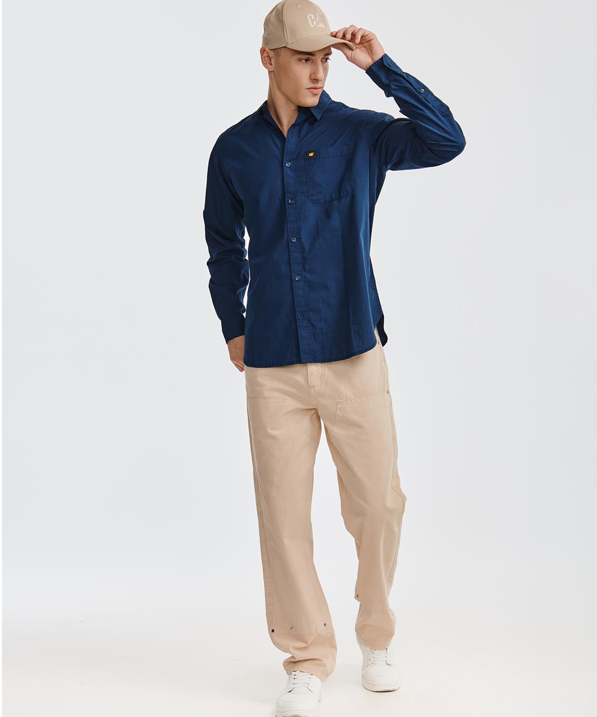 Camisa Fndtn Convertible Ls Para Hombre Color Azul-1