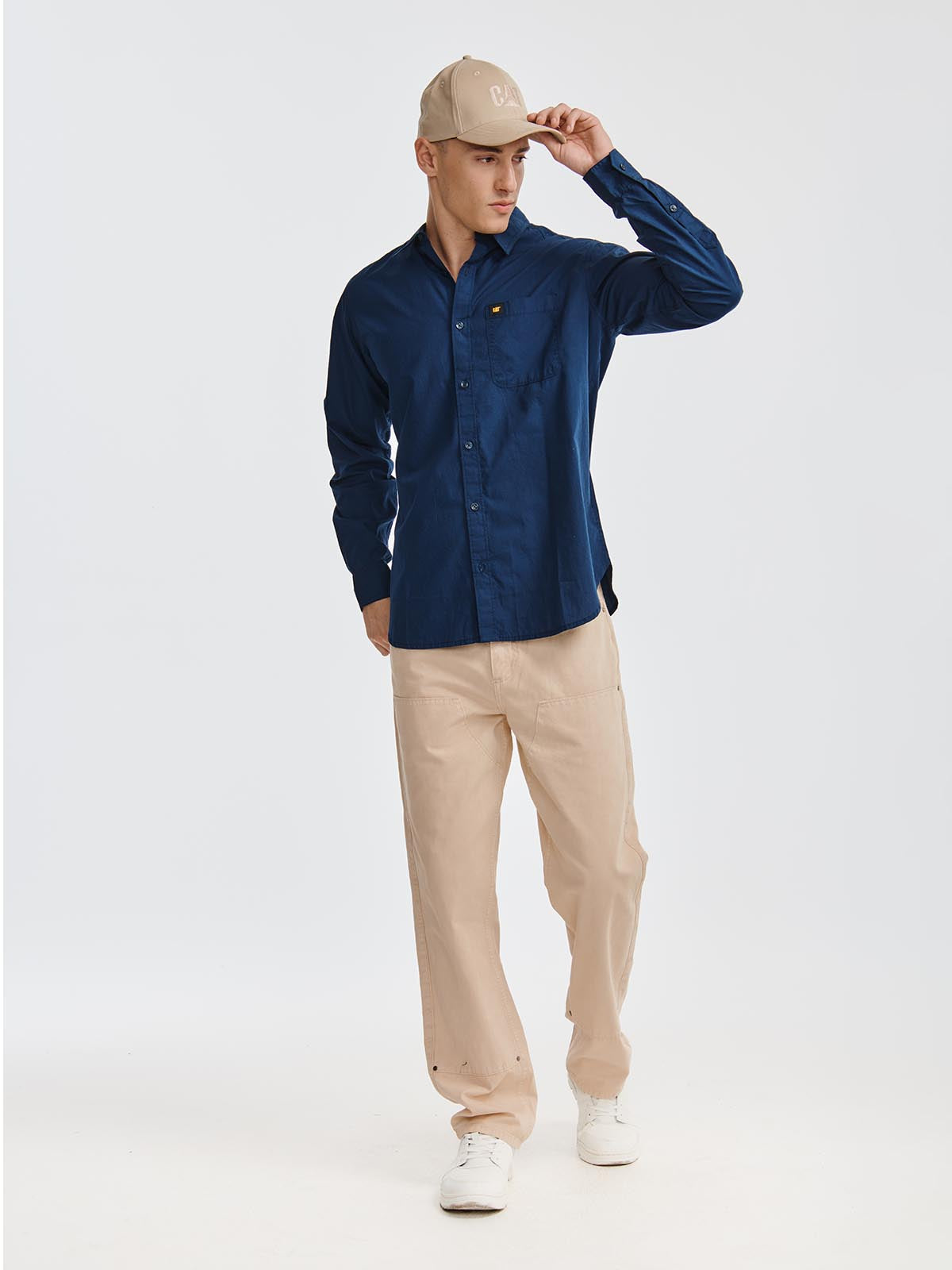 Camisa Fndtn Convertible Ls Para Hombre Color Azul-1