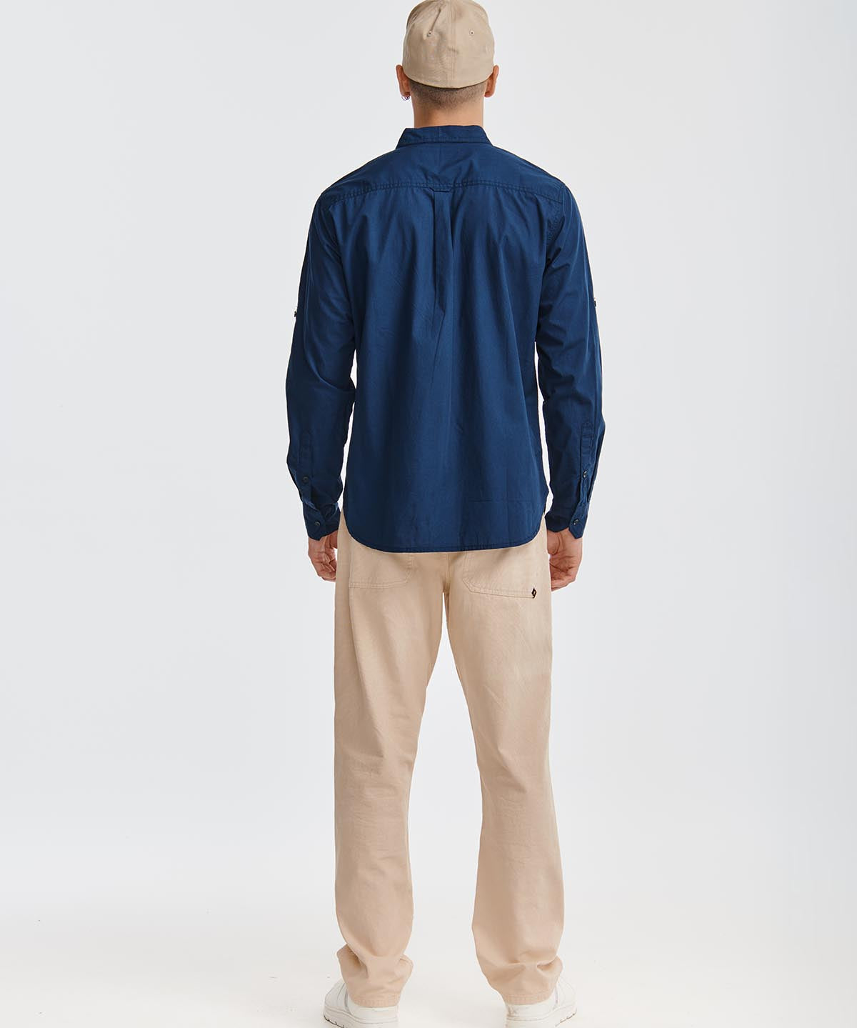 Camisa Fndtn Convertible Ls Para Hombre Color Azul-3