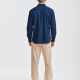 Camisa Fndtn Convertible Ls Para Hombre Color Azul-3