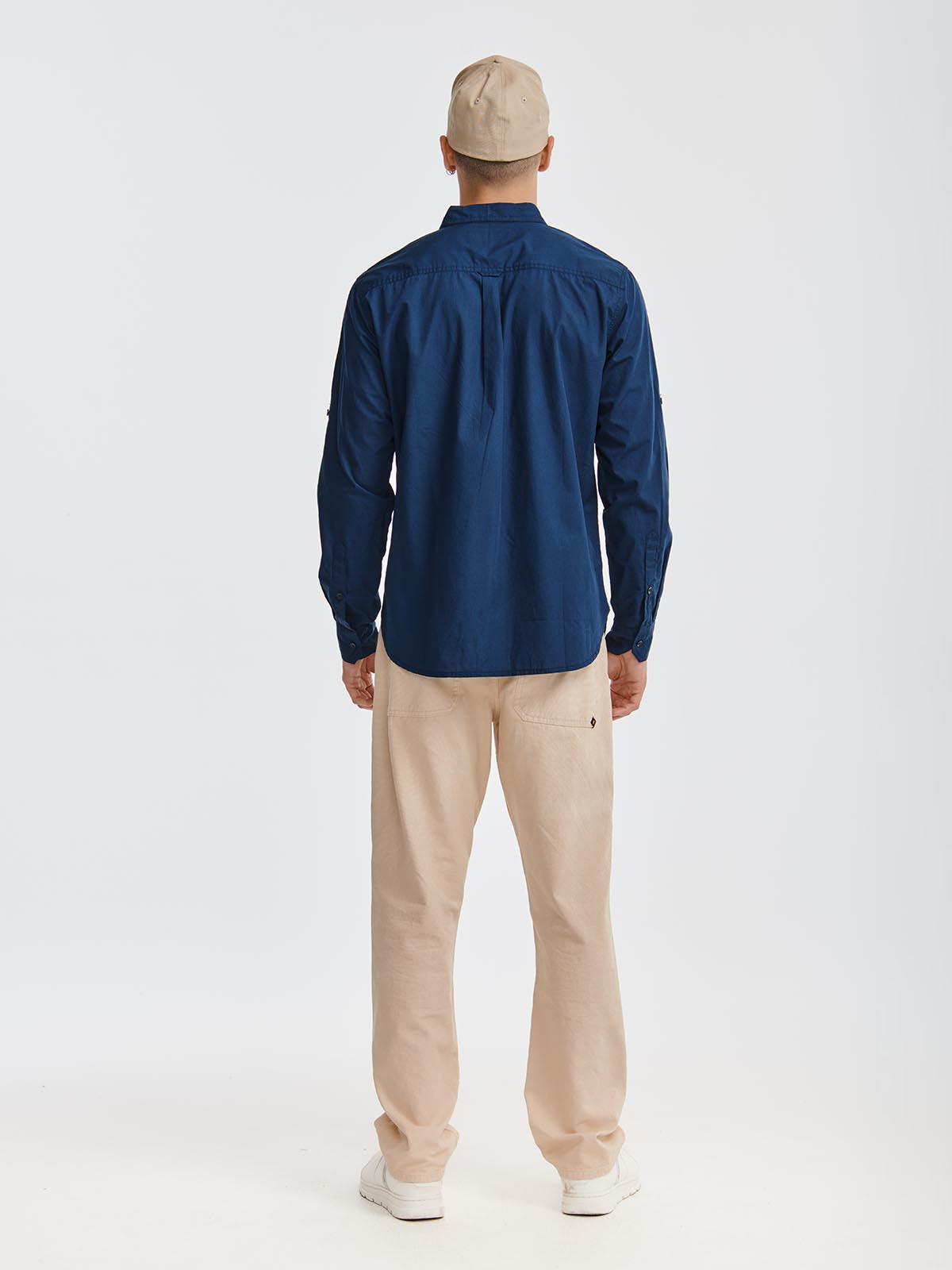 Camisa Fndtn Convertible Ls Para Hombre Color Azul-3