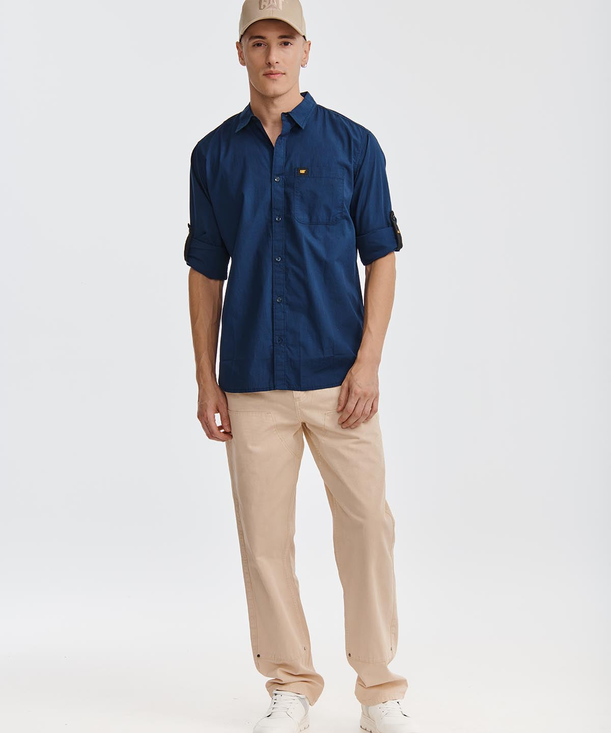 Camisa Fndtn Convertible Ls Para Hombre Color Azul-4