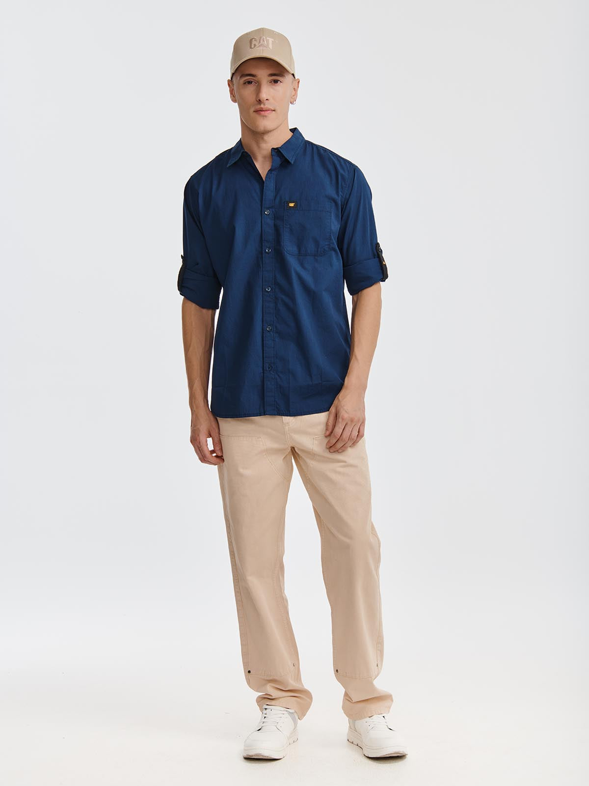 Camisa Fndtn Convertible Ls Para Hombre Color Azul-4