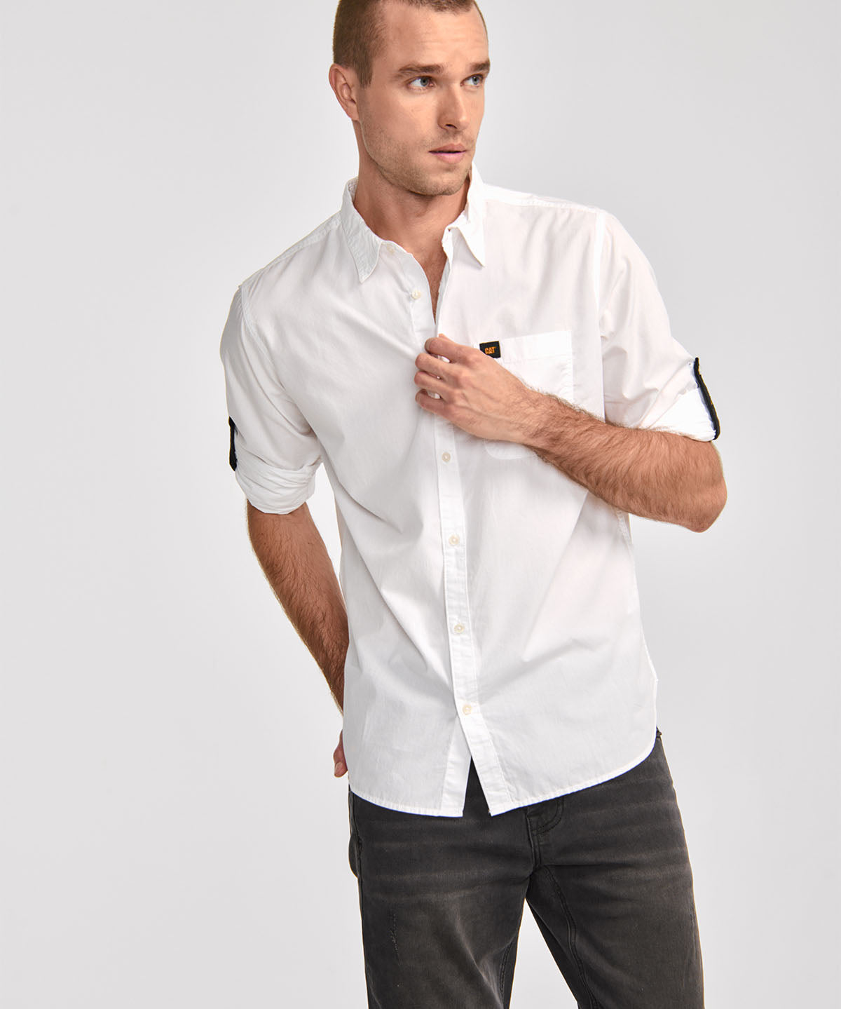 Camisa Fndtn Convertible Ls Para Hombre Color Blanco-2