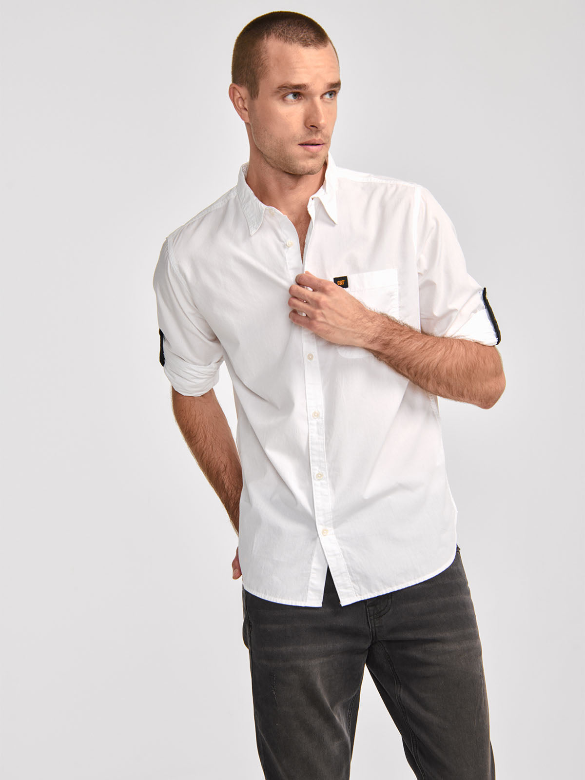 Camisa Fndtn Convertible Ls Para Hombre Color Blanco-2