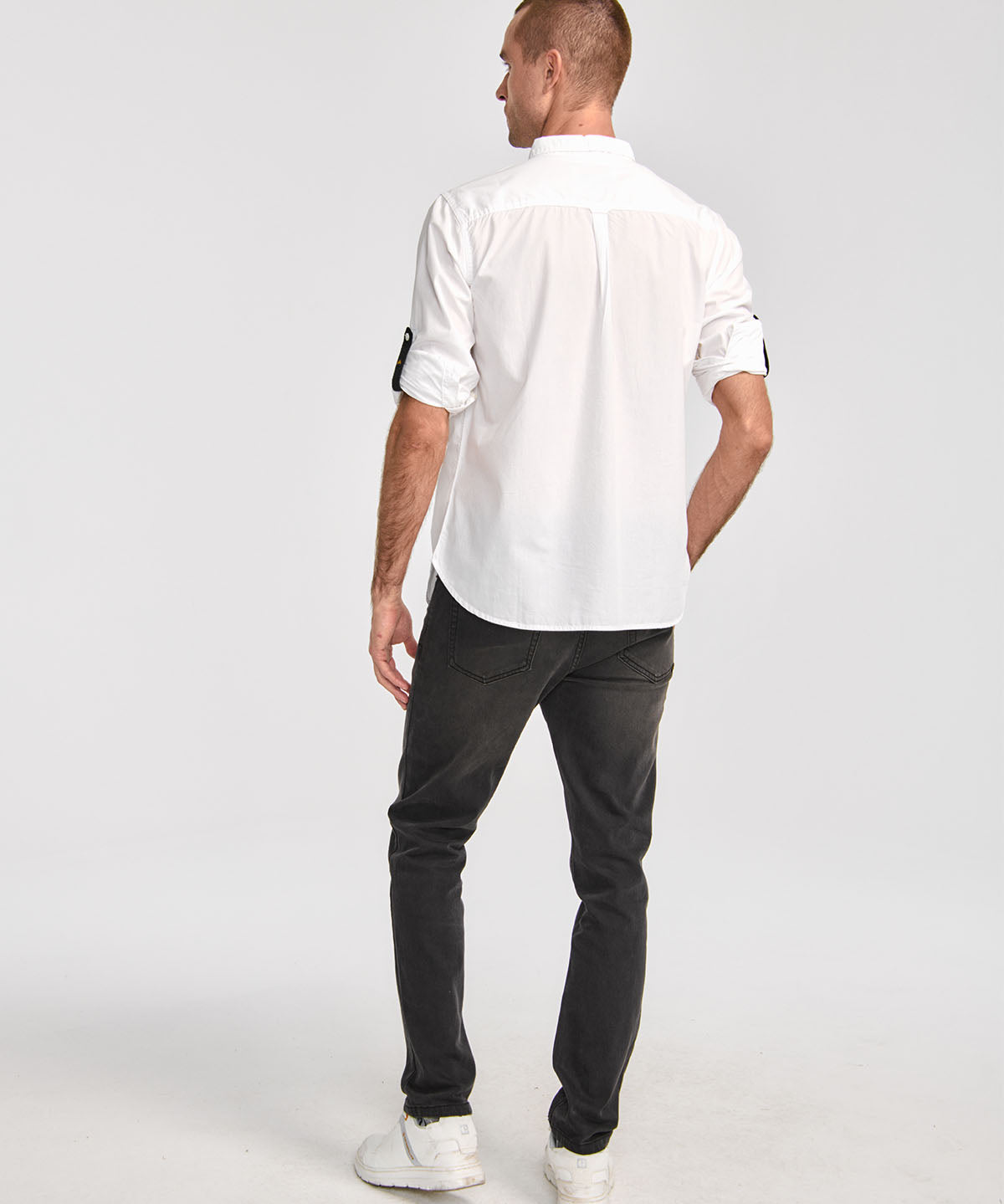 Camisa Fndtn Convertible Ls Para Hombre Color Blanco-3