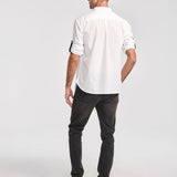 Camisa Fndtn Convertible Ls Para Hombre Color Blanco-3