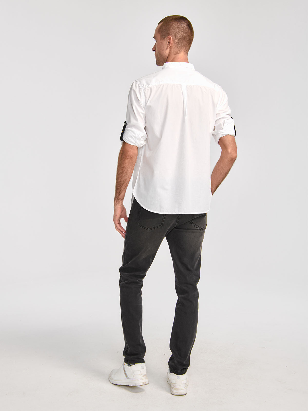 Camisa Fndtn Convertible Ls Para Hombre Color Blanco-3