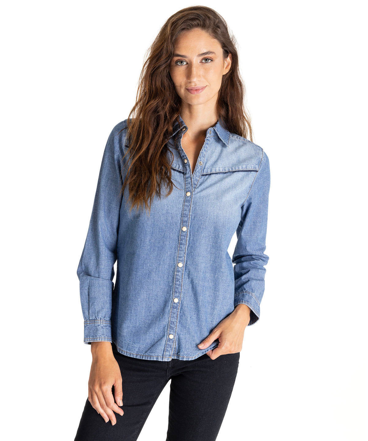 Camisa Harvest Moon Western Para Mujer Color Azul-1