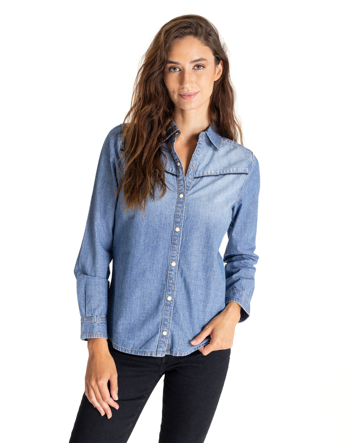Camisa Harvest Moon Western Para Mujer Color Azul-1