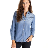 Camisa Harvest Moon Western Para Mujer Color Azul-1