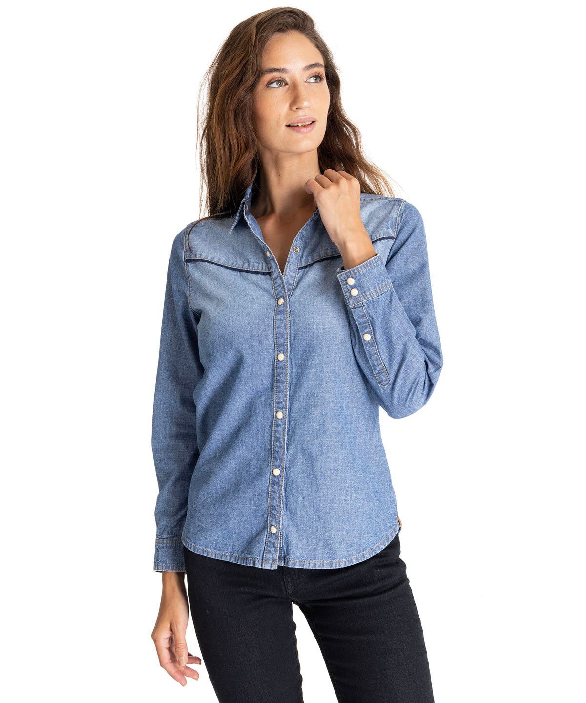Camisa Harvest Moon Western Para Mujer Color Azul-2