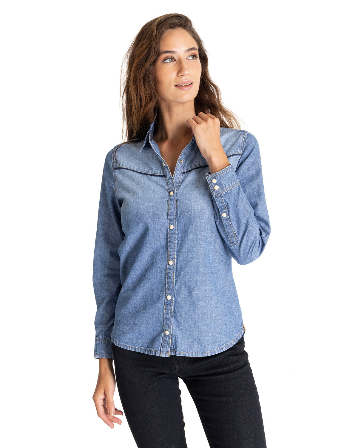 Camisa Harvest Moon Western Para Mujer Color Azul-2