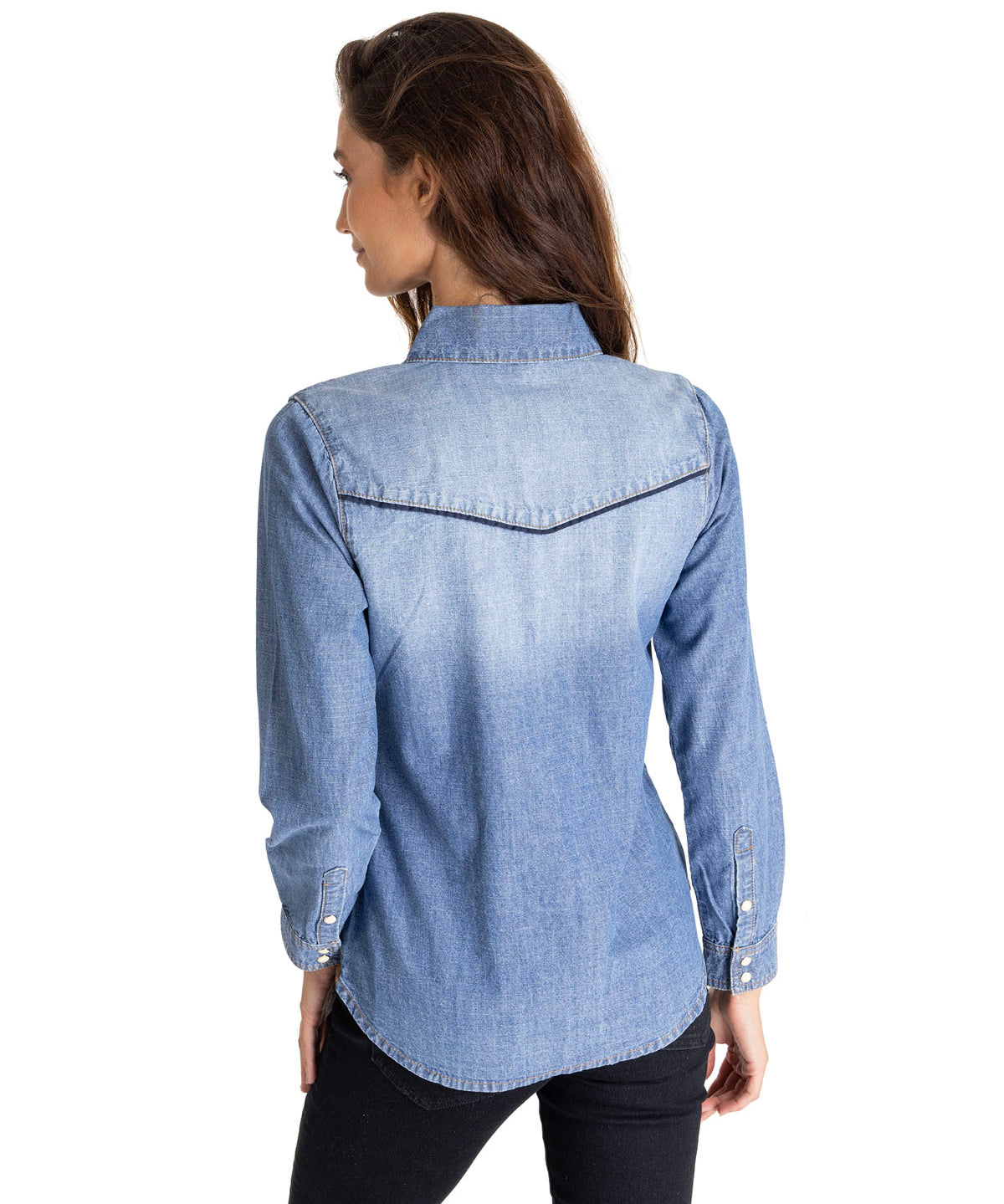 Camisa Harvest Moon Western Para Mujer Color Azul-3