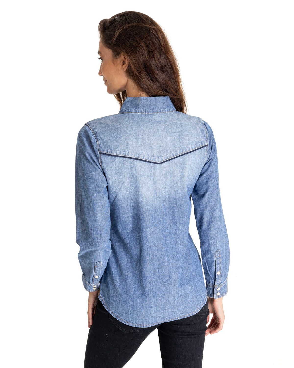 Camisa Harvest Moon Western Para Mujer Color Azul-3