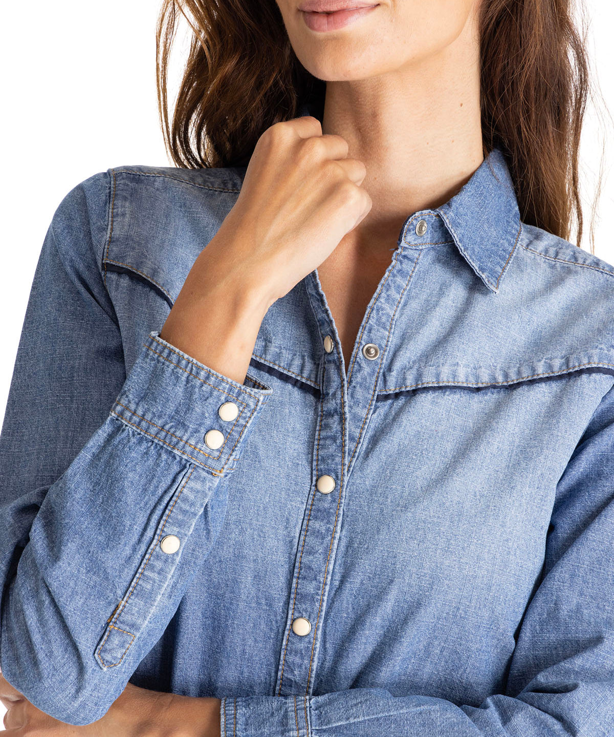 Camisa Harvest Moon Western Para Mujer Color Azul-4