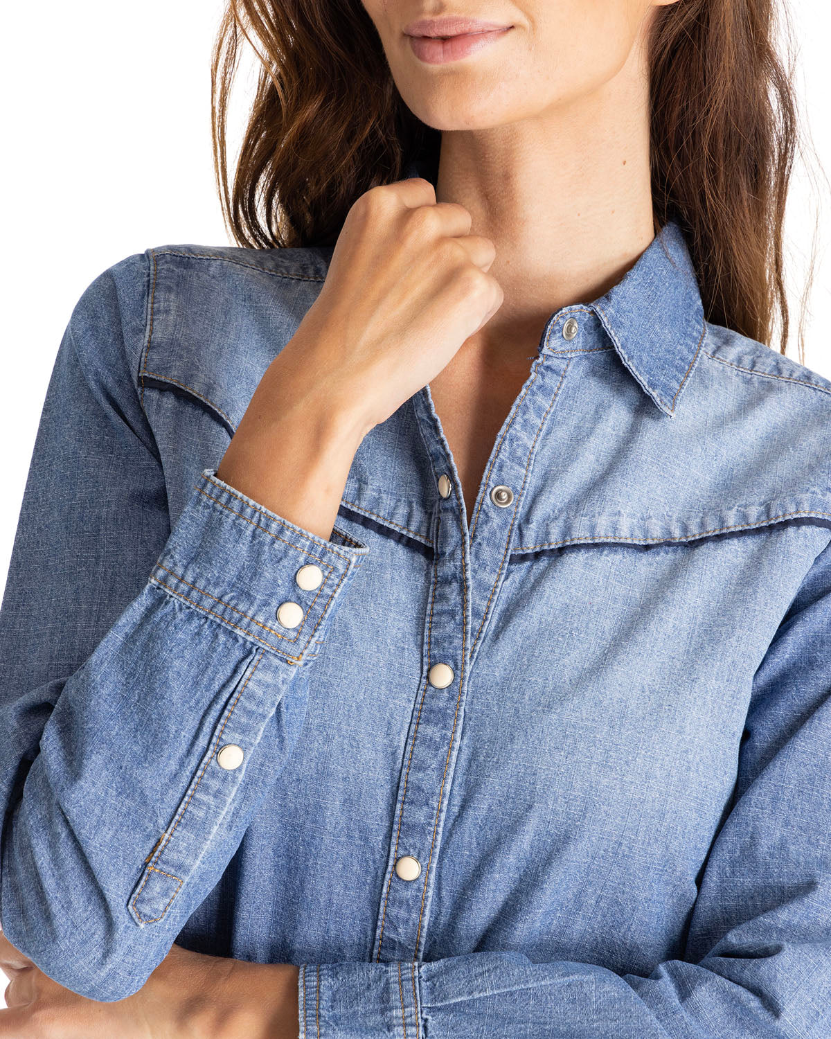 Camisa Harvest Moon Western Para Mujer Color Azul-4