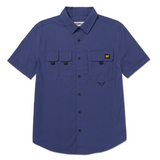 Camisa Utility Manga Corta Para Hombre Color Azul