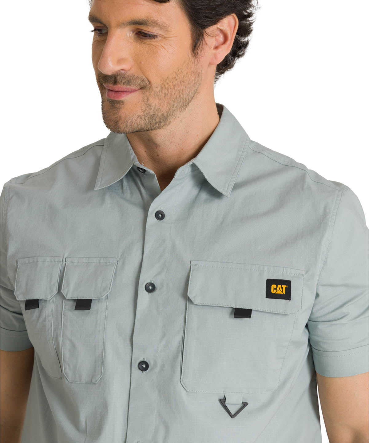 Camisa Utility Manga Corta Shirt Para Mujer Color Gris-4