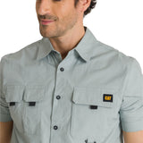 Camisa Utility Manga Corta Shirt Para Mujer Color Gris-4