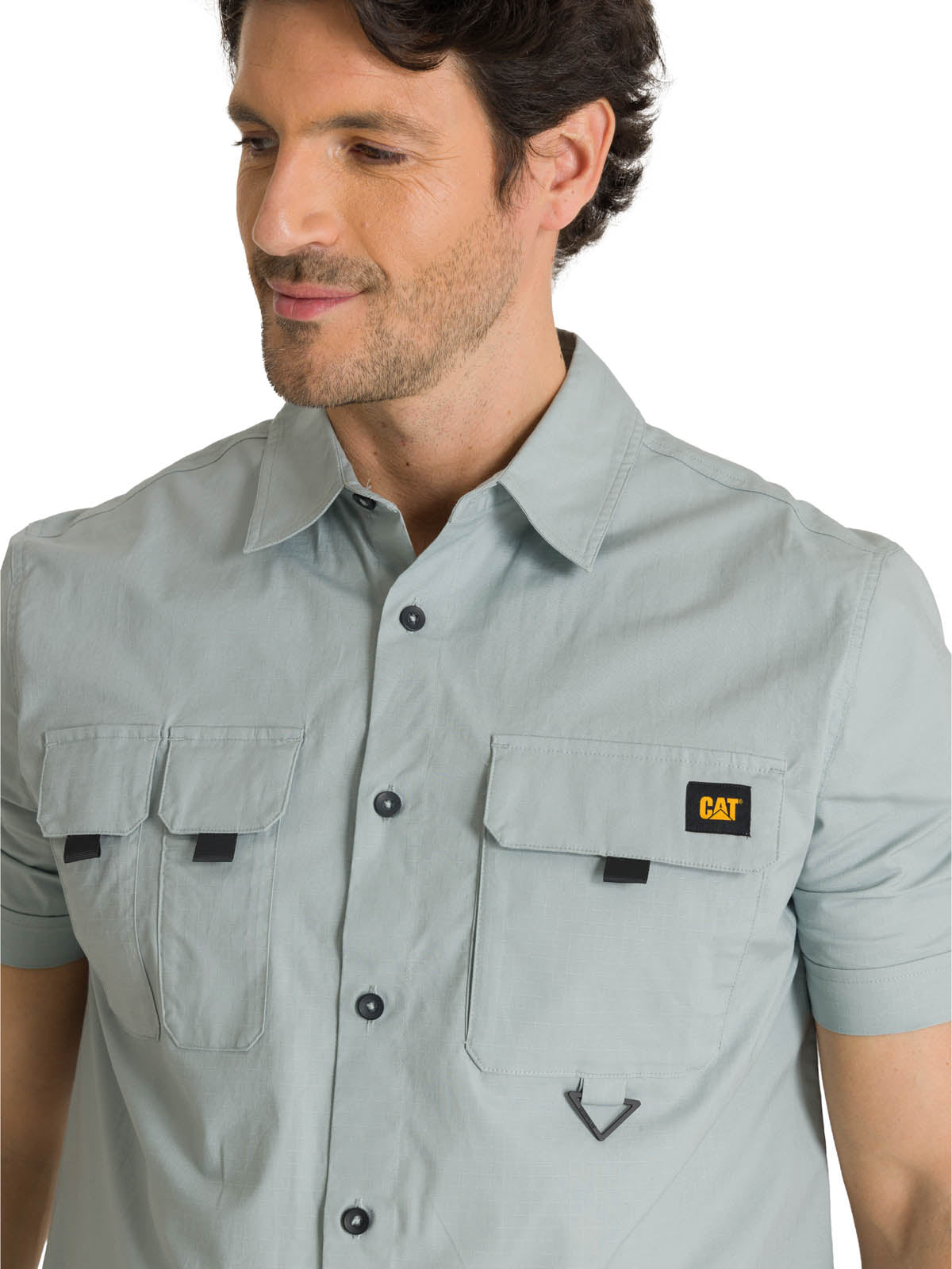 Camisa Utility Manga Corta Shirt Para Mujer Color Gris-4