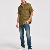 Camisa Utility Manga Corta Shirt Para Mujer Color Verde-2