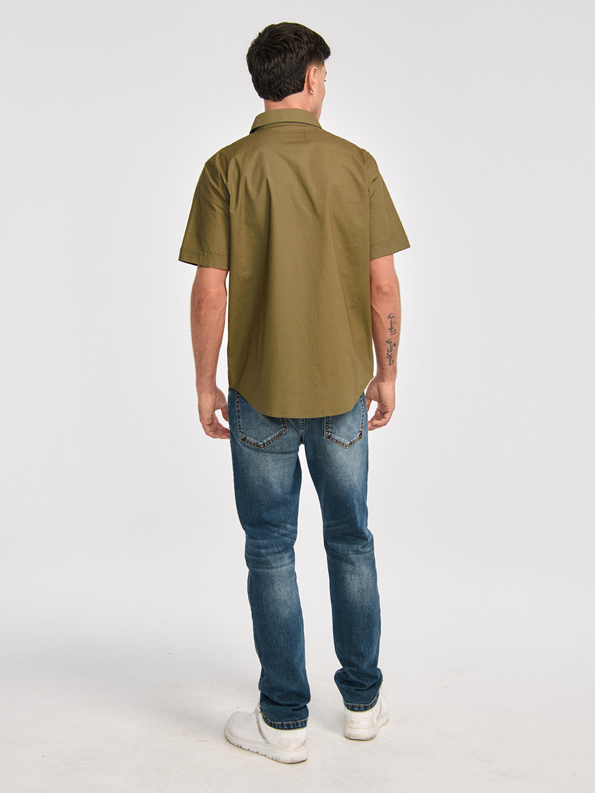 Camisa Utility Manga Corta Shirt Para Mujer Color Verde-4