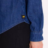 Camisa Denim Relaxed Manga Larga Sh Para Mujer Color Azul-5