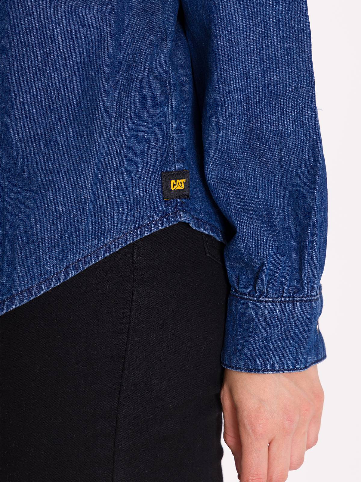Camisa Denim Relaxed Manga Larga Sh Para Mujer Color Azul-5