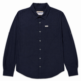 Camisa Convertible Manga Larga Popl Para Hombre Color Azul