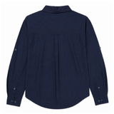 Camisa Convertible Manga Larga Popl Para Hombre Color Azul