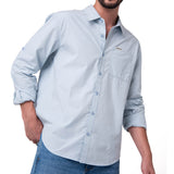 Camisa Convertible Manga Larga Popl Hombre Color Celeste-1
