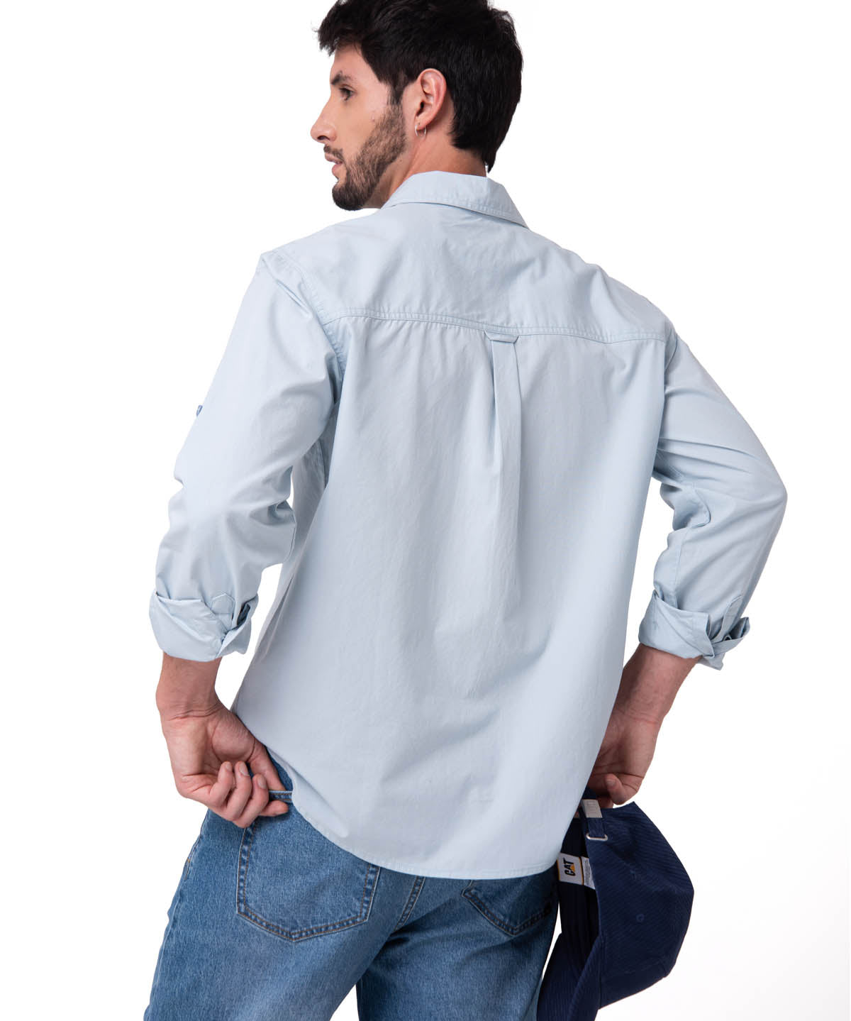 Camisa Convertible Manga Larga Popl Hombre Color Celeste-2