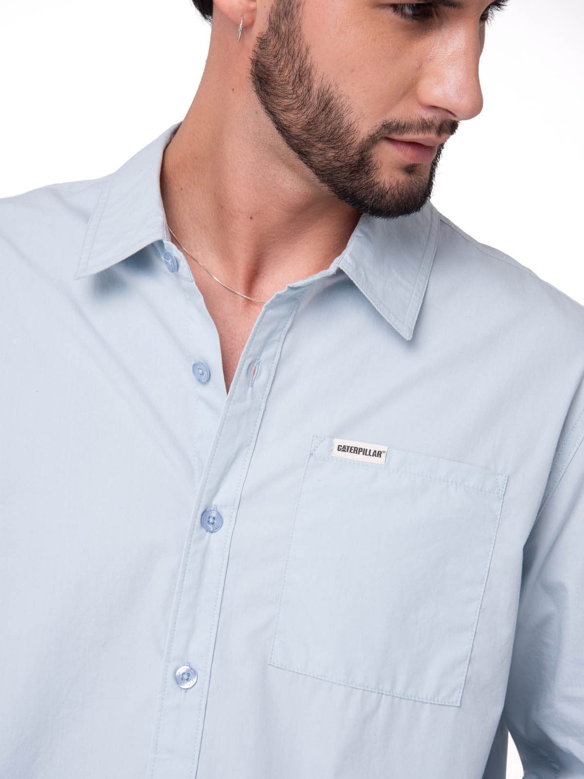 Camisa Convertible Manga Larga Popl Hombre Color Celeste-3