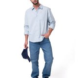 Camisa Convertible Manga Larga Popl Hombre Color Celeste-4