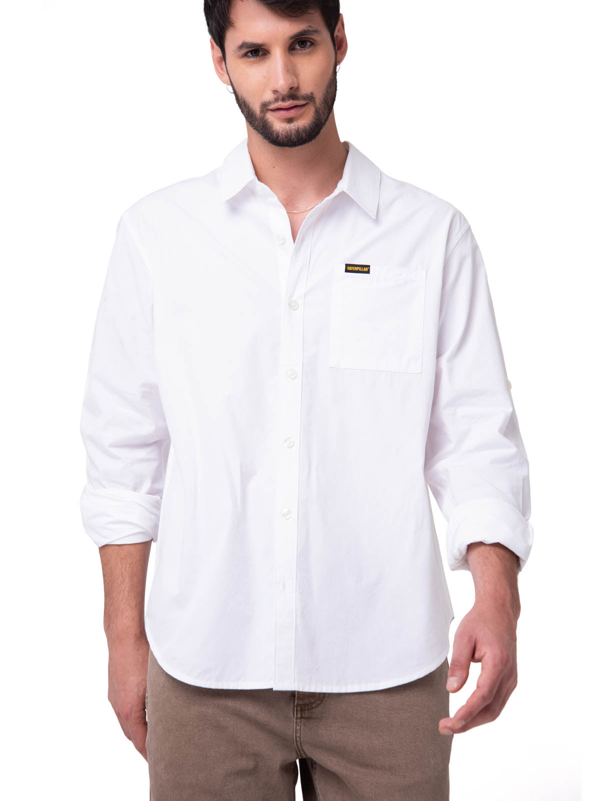 Camisa Convertible Manga Larga Popl Hombre Color Blanco-2
