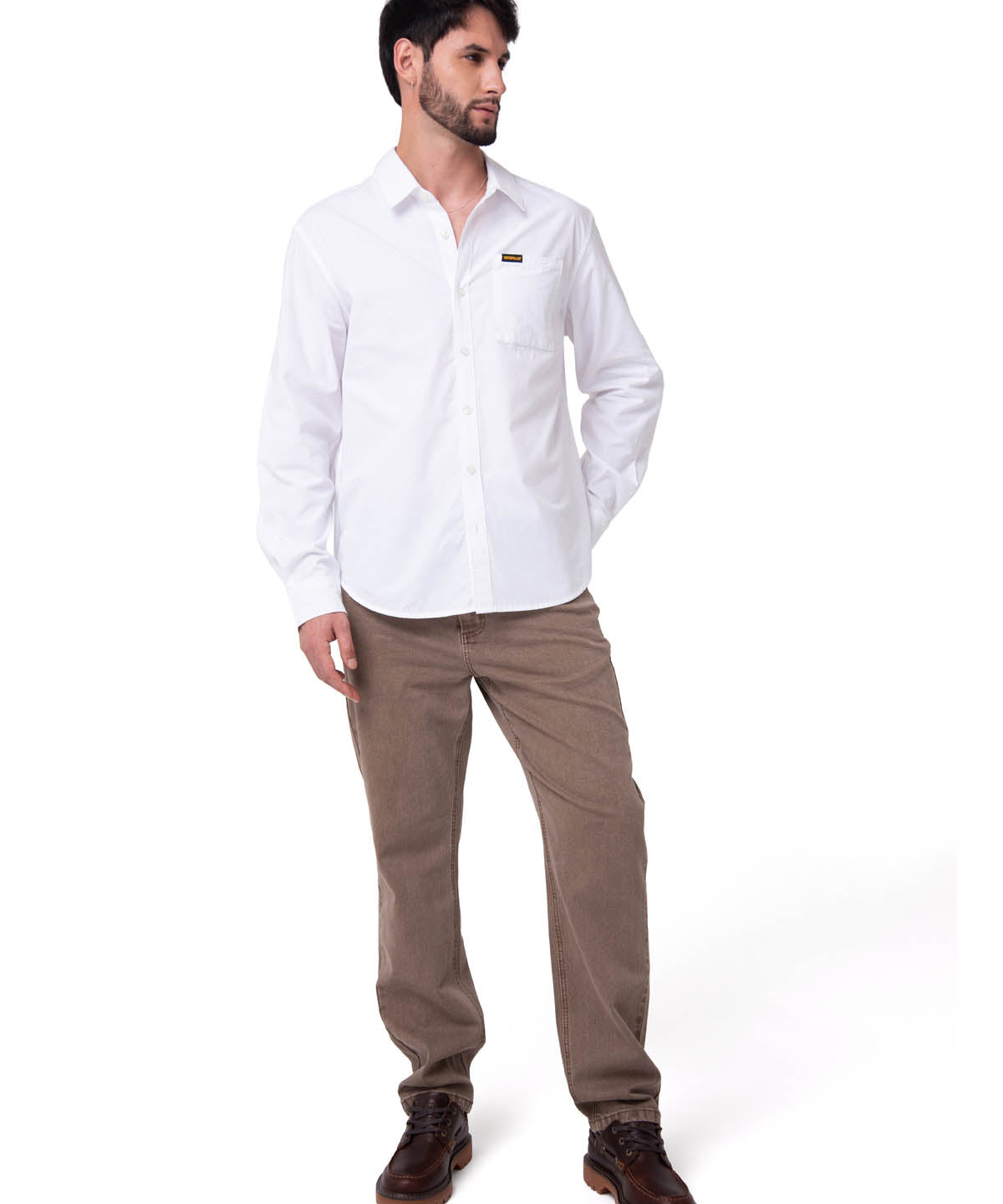Camisa Convertible Manga Larga Popl Hombre Color Blanco-5