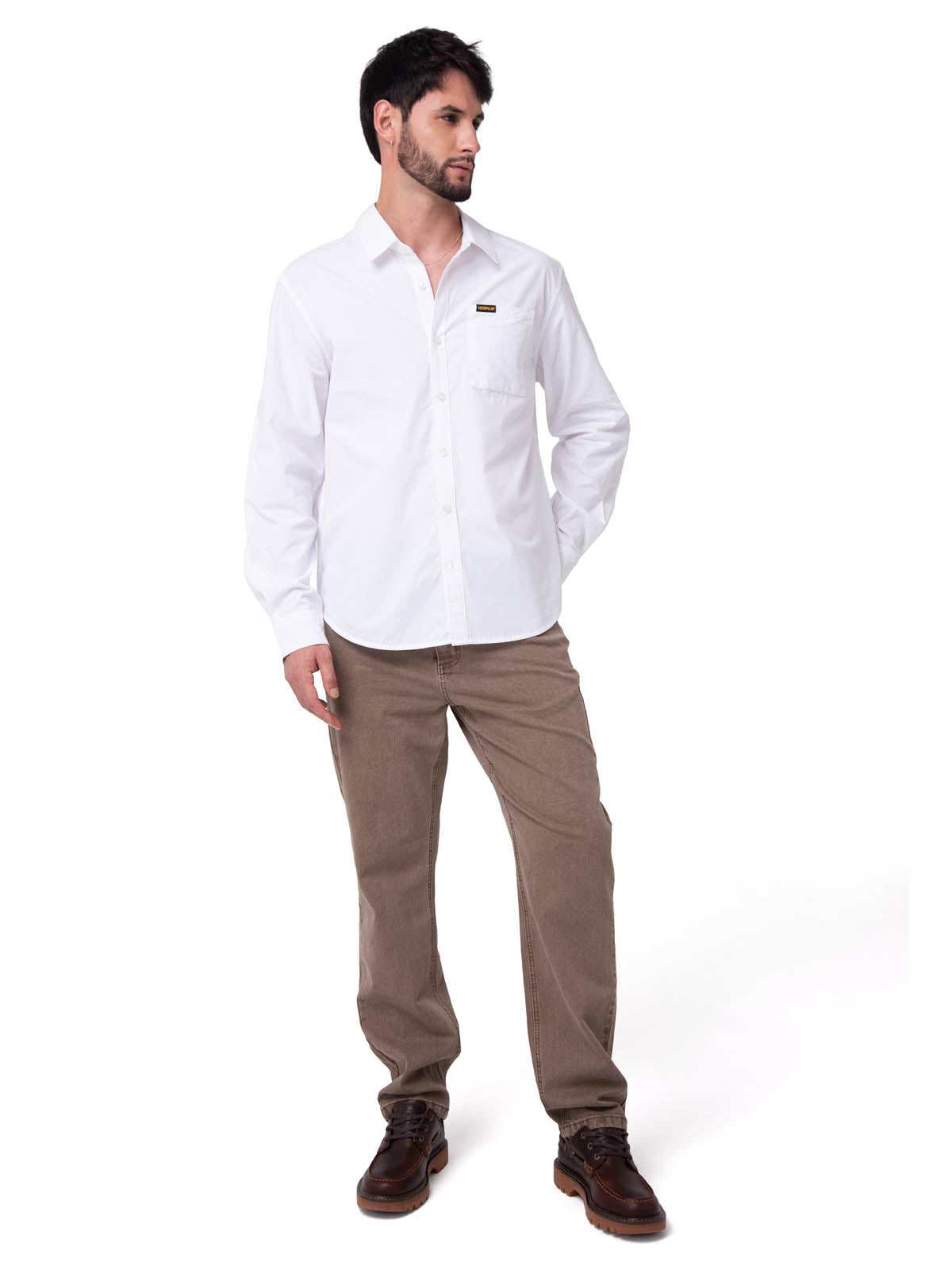 Camisa Convertible Manga Larga Popl Hombre Color Blanco-5