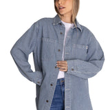 Camisa Oversized Hickory St Para Mujer Color Gris-1