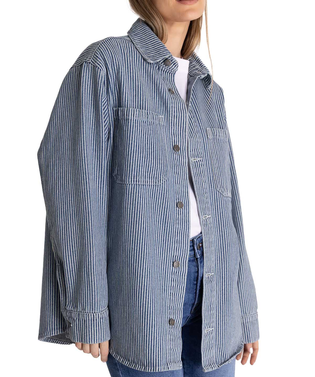 Camisa Oversized Hickory St Para Mujer Color Gris-2