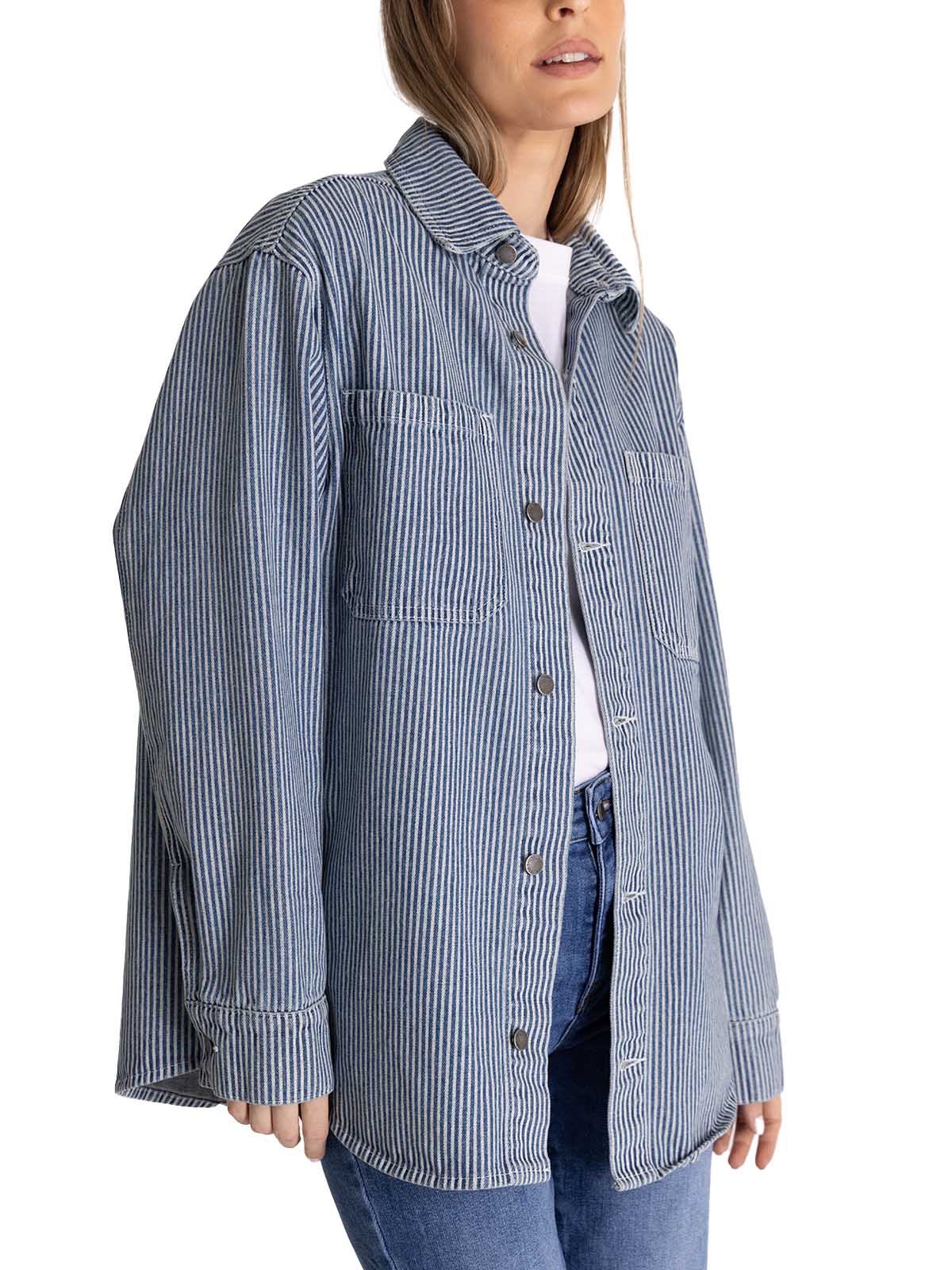 Camisa Oversized Hickory St Para Mujer Color Gris-2