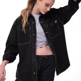 Camisa Oversized Denim Shir Mujer Color Negro-1
