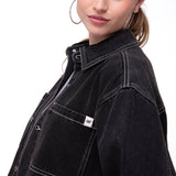 Camisa Oversized Denim Shir Mujer Color Negro-4