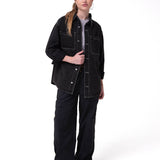 Camisa Oversized Denim Shir Mujer Color Negro-5