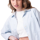 Camisa Oversized Poplin Shi Mujer Color Celeste-2