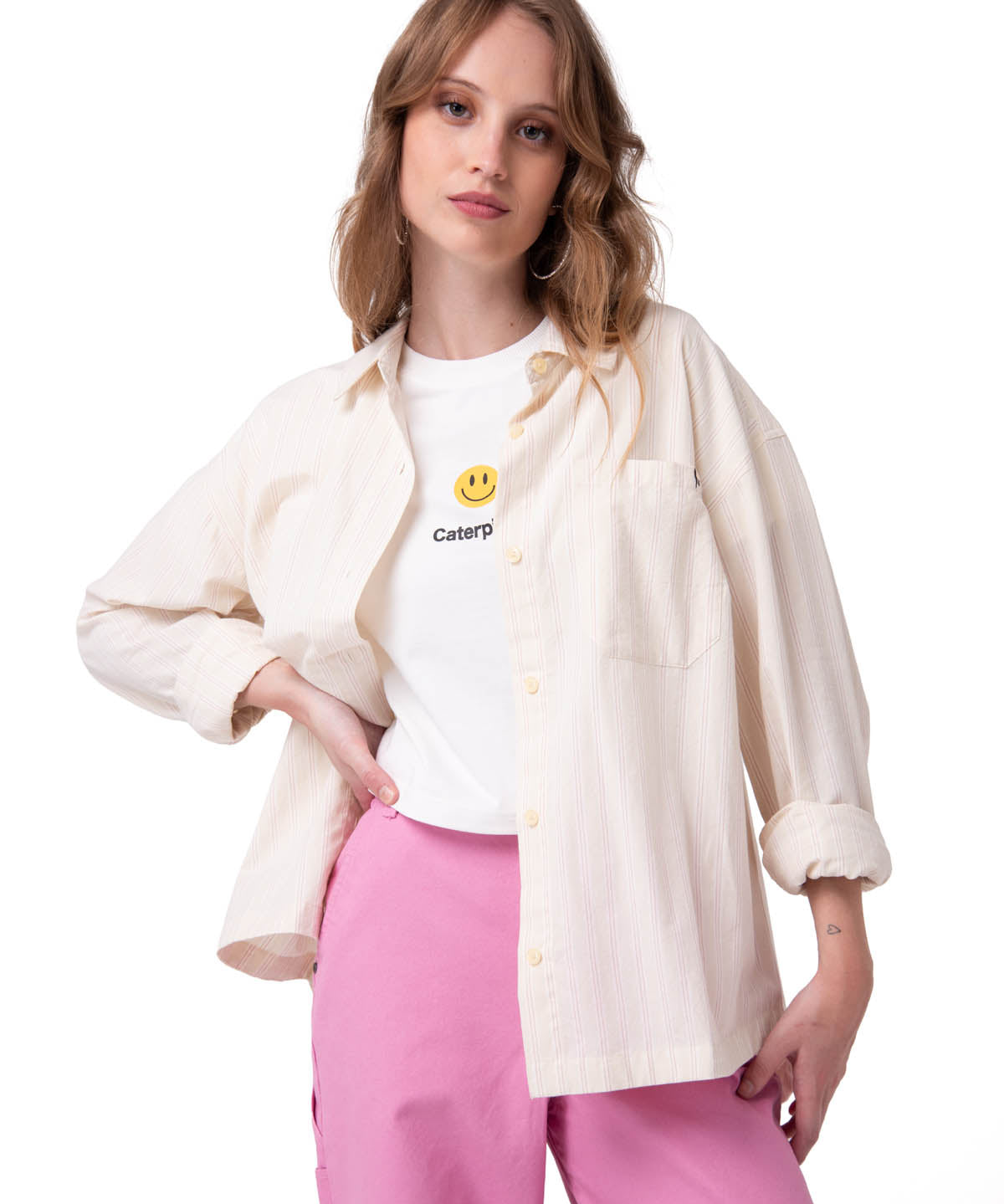 Camisa Oversized Poplin Shi Mujer Color Blanco-1