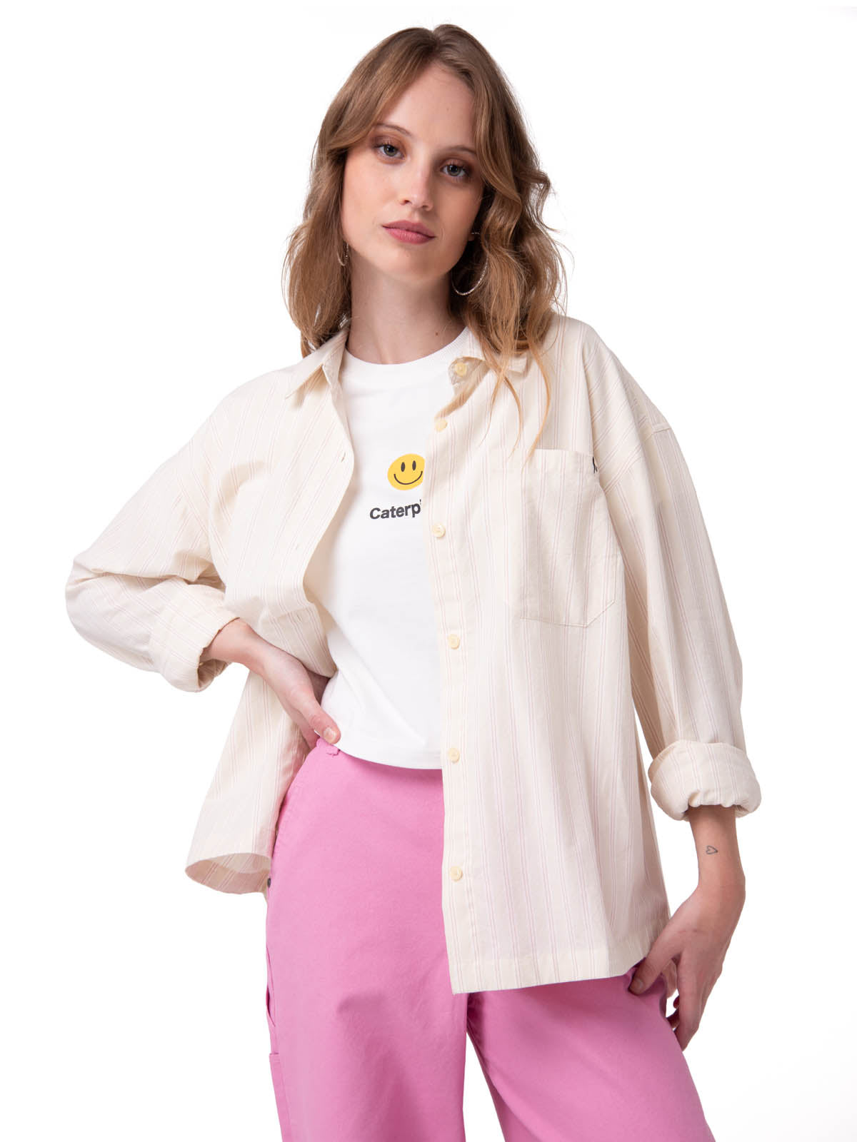 Camisa Oversized Poplin Shi Mujer Color Blanco-1